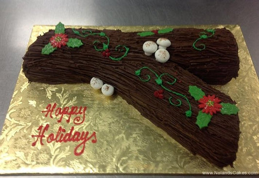 Yule log snow